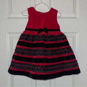 Red and black dress